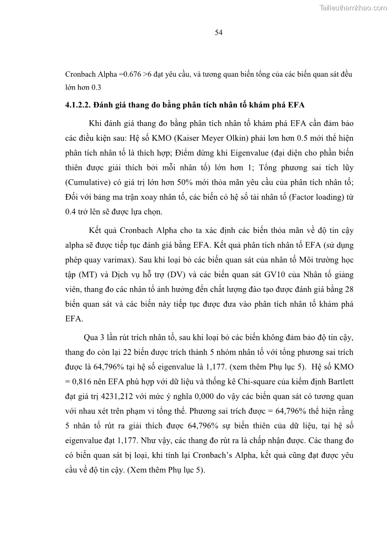 Luận văn thạc sĩ Nâng cao chất lượng đào tạo nguồn nhân lực ngành du lịch tại tỉnh Bà Rịa – Vũng Tàu - 6 Trang 71