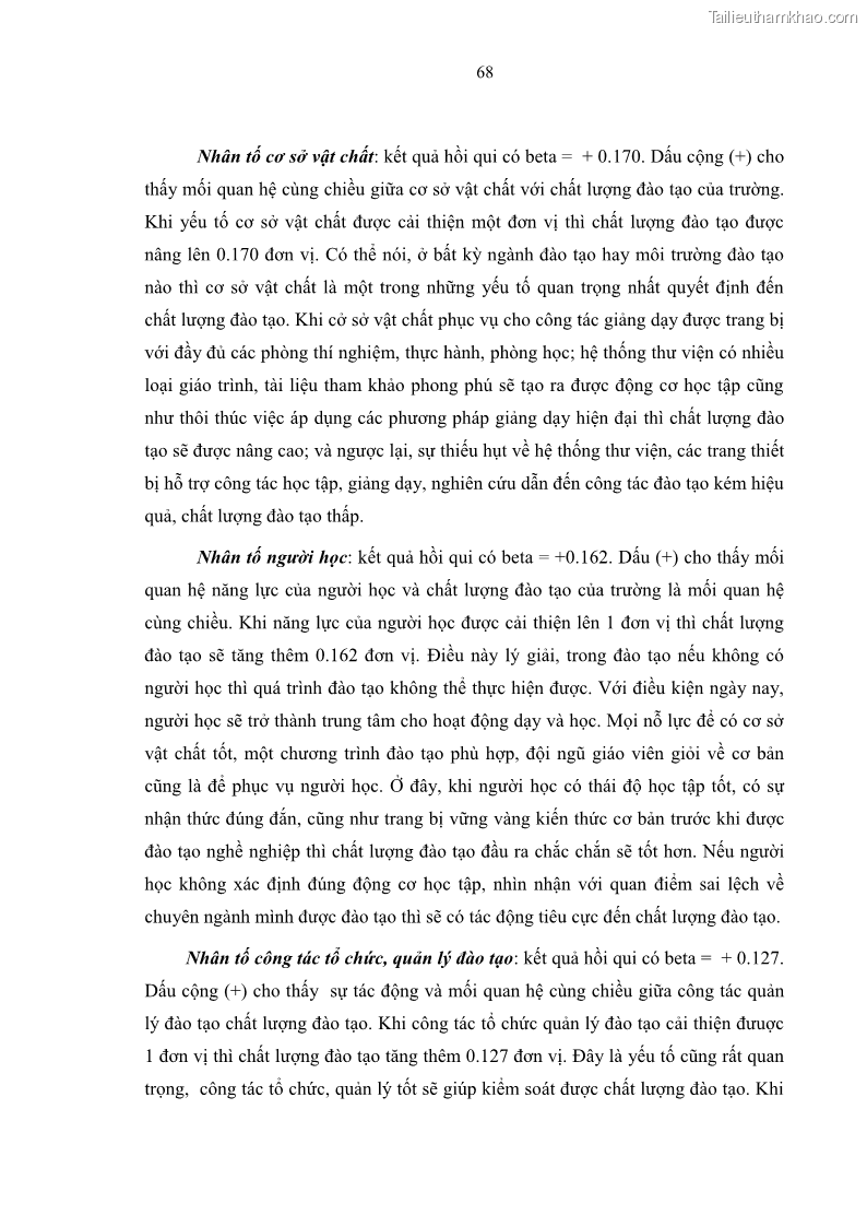 Luận văn thạc sĩ Nâng cao chất lượng đào tạo nguồn nhân lực ngành du lịch tại tỉnh Bà Rịa – Vũng Tàu - 8 Trang 85