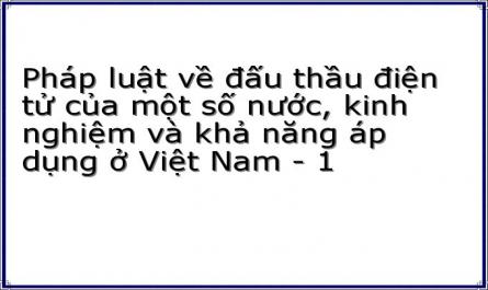 Pháp luật về đấu thầu điện tử của một số nước, kinh nghiệm và khả năng áp dụng ở Việt Nam - 1