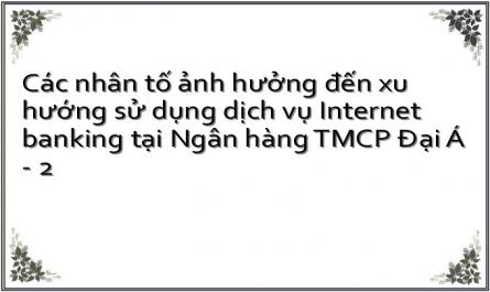 Các nhân tố ảnh hưởng đến xu hướng sử dụng dịch vụ Internet banking tại Ngân hàng TMCP Đại Á - 2