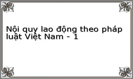 Nội quy lao động theo pháp luật Việt Nam - 1