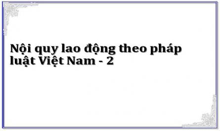Nội quy lao động theo pháp luật Việt Nam - 2