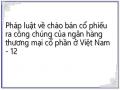 Những Vướng Mắc Trong Thực Tiễn Áp Dụng Pháp Luật Về Chào Bán Cổ Phiếu Ra Công Chúng Của Ngân Hàng Thương Mại Cổ Phần Ở Việt Nam.