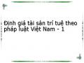 Định giá tài sản trí tuệ theo pháp luật Việt Nam