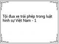 Tội đua xe trái phép trong luật hình sự Việt Nam