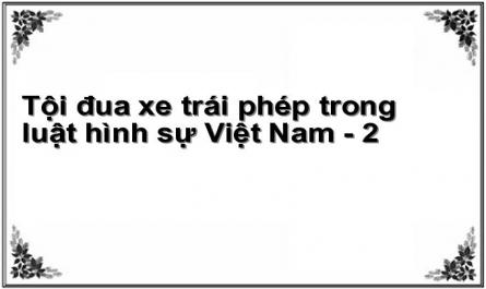 Tội đua xe trái phép trong luật hình sự Việt Nam - 2