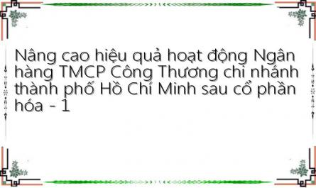 Nâng cao hiệu quả hoạt động Ngân hàng TMCP Công Thương chi nhánh thành phố Hồ Chí Minh sau cổ phần hóa - 1