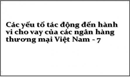 Các yếu tố tác động đến hành vi cho vay của các ngân hàng thương mại Việt Nam - 7