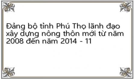 Đảng bộ tỉnh Phú Thọ lãnh đạo xây dựng nông thôn mới từ năm 2008 đến năm 2014 - 11