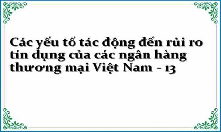 Các yếu tố tác động đến rủi ro tín dụng của các ngân hàng thương mại Việt Nam - 13