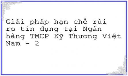 Giải pháp hạn chế rủi ro tín dụng tại Ngân hàng TMCP Kỹ Thương Việt Nam - 2