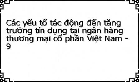 Các yếu tố tác động đến tăng trưởng tín dụng tại ngân hàng thương mại cổ phần Việt Nam - 9