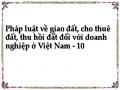 Tính Nhất Quán Trong Các Quy Định Về Giao Đất, Cho Thuê Đất, Thu Hồi Đất Đối Với Doanh Nghiệp