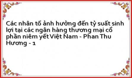 Các nhân tố ảnh hưởng đến tỷ suất sinh lợi tại các ngân hàng thương mại cổ phần niêm yết Việt Nam - Phan Thu Hương - 1