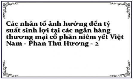 Các nhân tố ảnh hưởng đến tỷ suất sinh lợi tại các ngân hàng thương mại cổ phần niêm yết Việt Nam - Phan Thu Hương - 2