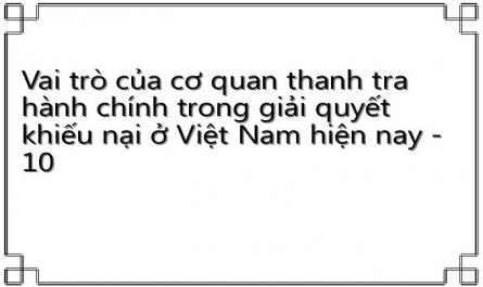 Vai trò của cơ quan thanh tra hành chính trong giải quyết khiếu nại ở Việt Nam hiện nay - 10