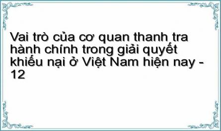 Vai trò của cơ quan thanh tra hành chính trong giải quyết khiếu nại ở Việt Nam hiện nay - 12