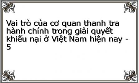 Vai trò của cơ quan thanh tra hành chính trong giải quyết khiếu nại ở Việt Nam hiện nay - 5