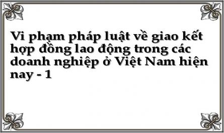 Vi phạm pháp luật về giao kết hợp đồng lao động trong các doanh nghiệp ở Việt Nam hiện nay - 1