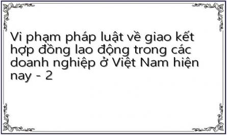 Vi phạm pháp luật về giao kết hợp đồng lao động trong các doanh nghiệp ở Việt Nam hiện nay - 2
