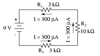 Bây giờ chúng ta biết dòng điện qua mỗi điện trở chúng ta có thể sử dụng 10