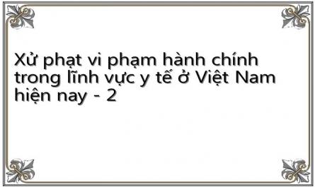 Xử phạt vi phạm hành chính trong lĩnh vực y tế ở Việt Nam hiện nay - 2