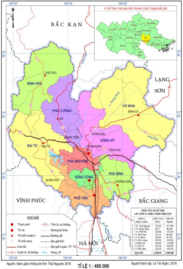 Hình 2 1 Bản đồ hành chính tỉnh Thái Nguyên Với vị trí địa lí như vậy Thái 1