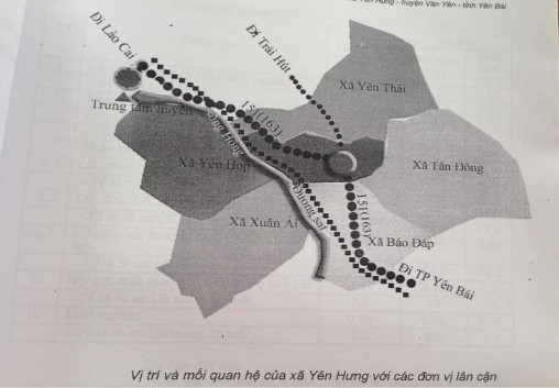 Hình 2 7 Vị trí và mối quan hệ không gian lãnh thổ Yên Hưng với các đơn bị 1