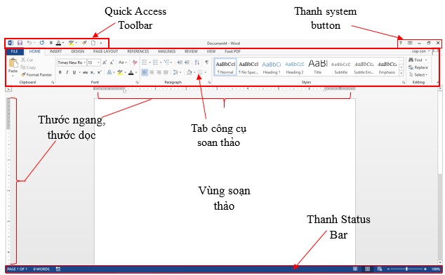 Hình 4 Giao diện vùng soạn thảo văn bản Các khái niệm cơ bản Kí tự 16
