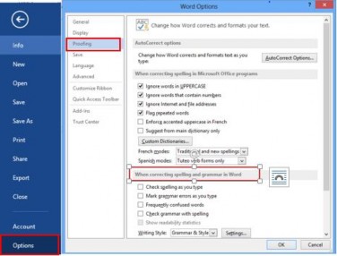 Hình 143 Bật Tắt chức năng kiểm tra lỗi chính tả BÀI TẬP SOẠN THẢO VĂN BẢN 10