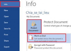 Hình 31 Đánh dấu tài liệu Để bỏ chức năng đánh dấu Mark Final Bạn chọn 21