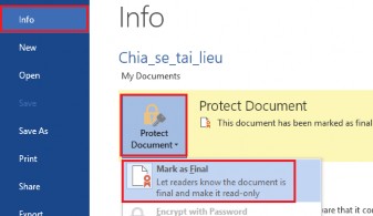 Hình 32 Bỏ đánh dấu tài liệu Hạn chế quyền định dạng và chỉnh sửa tài 24