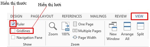 Hình 21 Hiển thị thanh thước Hình 22 Hiển thị dạng lưới Tách trang tài liệu 7