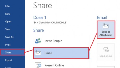 Hình 42 Gửi tài liệu qua email Nếu bạn chưa cài OutLook thì chương trình sẽ yêu 11