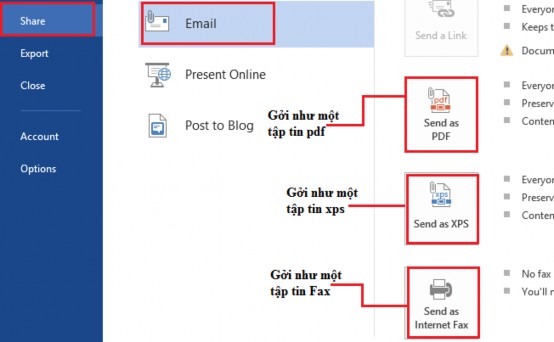 Hình 44 Các định dạng gửi email Khi tập tin của bạn quá lớn vượt qua mức quy 13
