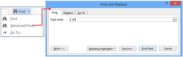 Hình 76 Thao tác tìm kiếm Các kết quả tìm được sẽ được tô vàng trong đoạn 16