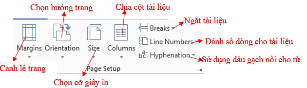 Hình 101 Thiết lập cấu trúc trang  Canh lề trang in Vào Tab Page Layout  group 22