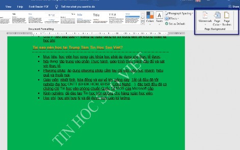 Hình 114 Hiển thị văn bản  Page Color Chọn nền màu cho trang tài liệu Vào tab 14