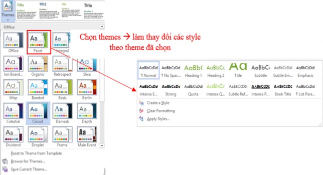 Hình 107 Chủ đề cho tài liệu  Sau khi chọn Theme bạn cũng có thể thay đổi 6