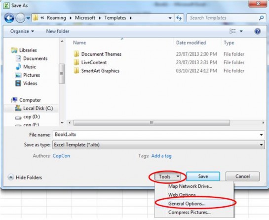 Bước 4 Trong hộp thoại Options nhập mật khẩu để mở và một mật khẩu riêng 10