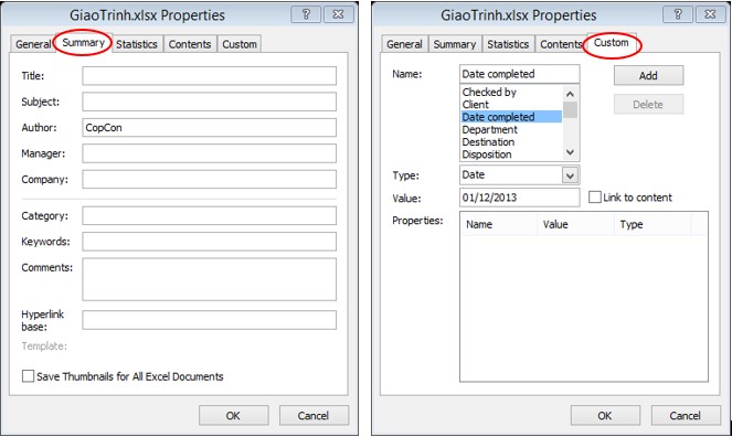 Các Tab General Statistics và Contents hiển thị thông tin của bảng tính một số 14