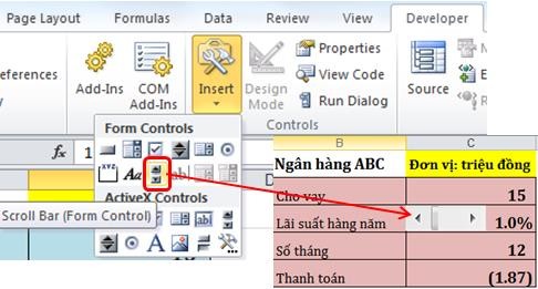 Hình 2 4 25 Bước 2 Thiết lập thuộc tính và liên kết dữ liệu cho Scroll Bar Hình 19