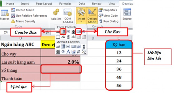 Hình 2 4 35 Bước 2 Sau khi tạo Combo Box List Box bạn bấm chuột phải chọn Format 13