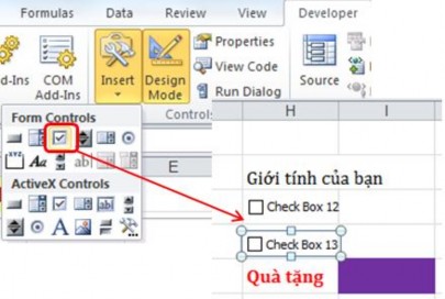 Hình 2 4 31 Bước 2 Sau khi tạo Check Box bạn bấm chuột phải vào Check Box chọn 6