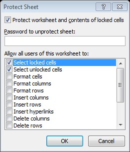  Ta cũng có thể thiết lập một khu vực trong worksheet được bảo vệ cho phép 4