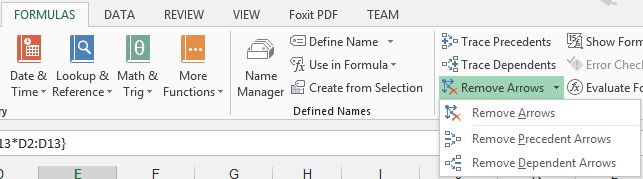  Để gỡ bỏ các mũi tên precedent mỗi lần một cấp chọn Remove Precedent Arrows 7