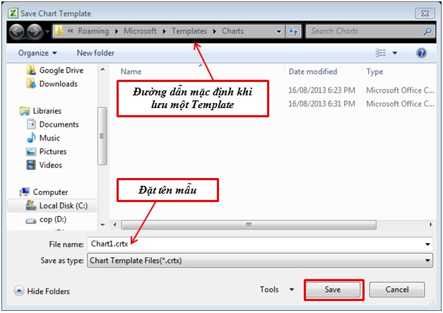 Bước 2 Chọn Save để lưu lại mẫu Sử dụng Templates Để sử dụng mẫu biểu 5
