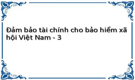 Những Vấn Đề Cần Tiếp Tục Nghiên Cứu Về Đảm Bảo Tài Chính Cho Bảo Hiểm Xã Hội.