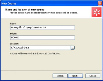 Hình 1 4 Khởi động CourseLab 2 Nhắp chuột vào nút Next Ở màn hình kế tiếp của 3