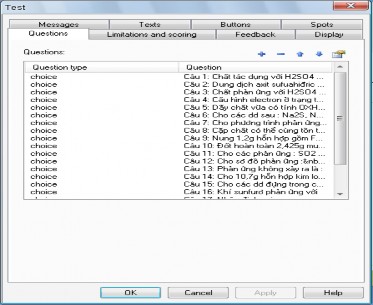 Hình 2 21 Hộp thoại Properties của Test 1 Dùng phiếu Questions để thêm các câu 7